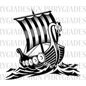 Viking Ship Svg , Dragon Boat Svg , Ancient Nordic Sail Journey Sailing Ocean Sea Vessel , Ship Svg , Digital Download , Instant Download