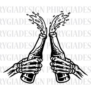 Skeleton Cheers Svg , Skeleton Hand Holding A Beer Mug , Beer Cheers Svg , Beer Svg , Cheers Svg , Beer Bottle Svg , Instant Download