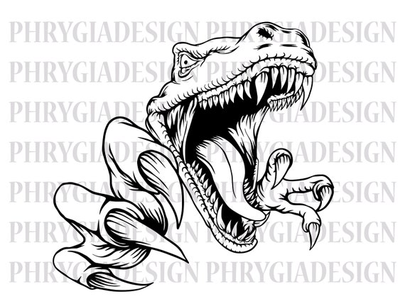 T-Rex Dinosaur Svg Png , Angry Dinosaur Svg , T-Rex Svg , Dinosaur Svg , Dinosaur Design , Jurassic Svg , Trex Clipart , Digital Download
