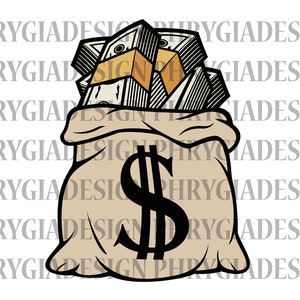 マネーバッグ SVG、ドル記号付きマネーバッグ、銀行バッグ SVG、マネーバッグ クリップアート、現金バッグ SVG、お金の入ったバッグ SVG、ドルバッグ SVG
