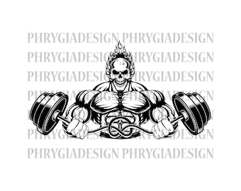 Skeleton Bodybuilder Svg Png , Body Builder Svg , Bodybuilding Svg , Biceps Svg , Muscle Svg , Gym Svg , Digital Download , Instant Download