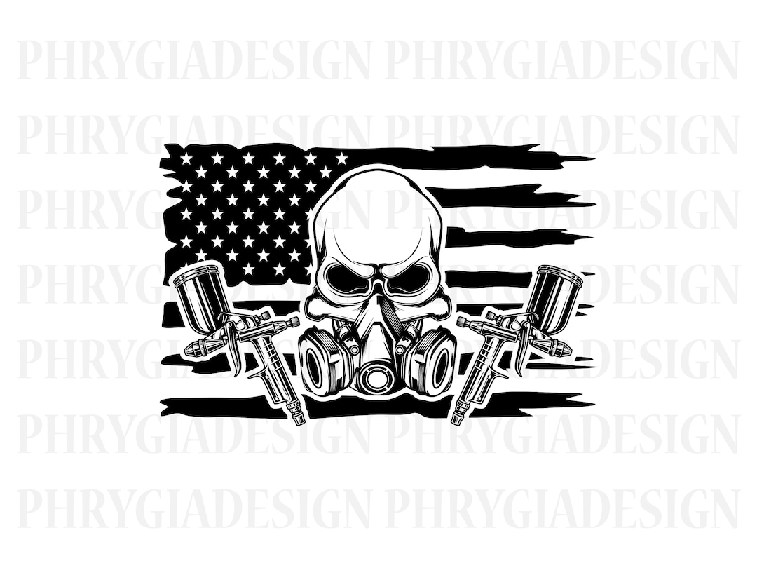 US Skull With Paint Spray Guns Svg Png , Paint Spray Gun Svg , Paint Spray  Svg , Spray Gun Svg , Spray Paint Svg , Skull Spray Guns Svg - Etsy, image size:1080x810