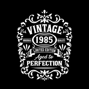 Vintage Bull Skull 1985 40th Birthday Shirt For Men - "Aged To Perfection" Design
