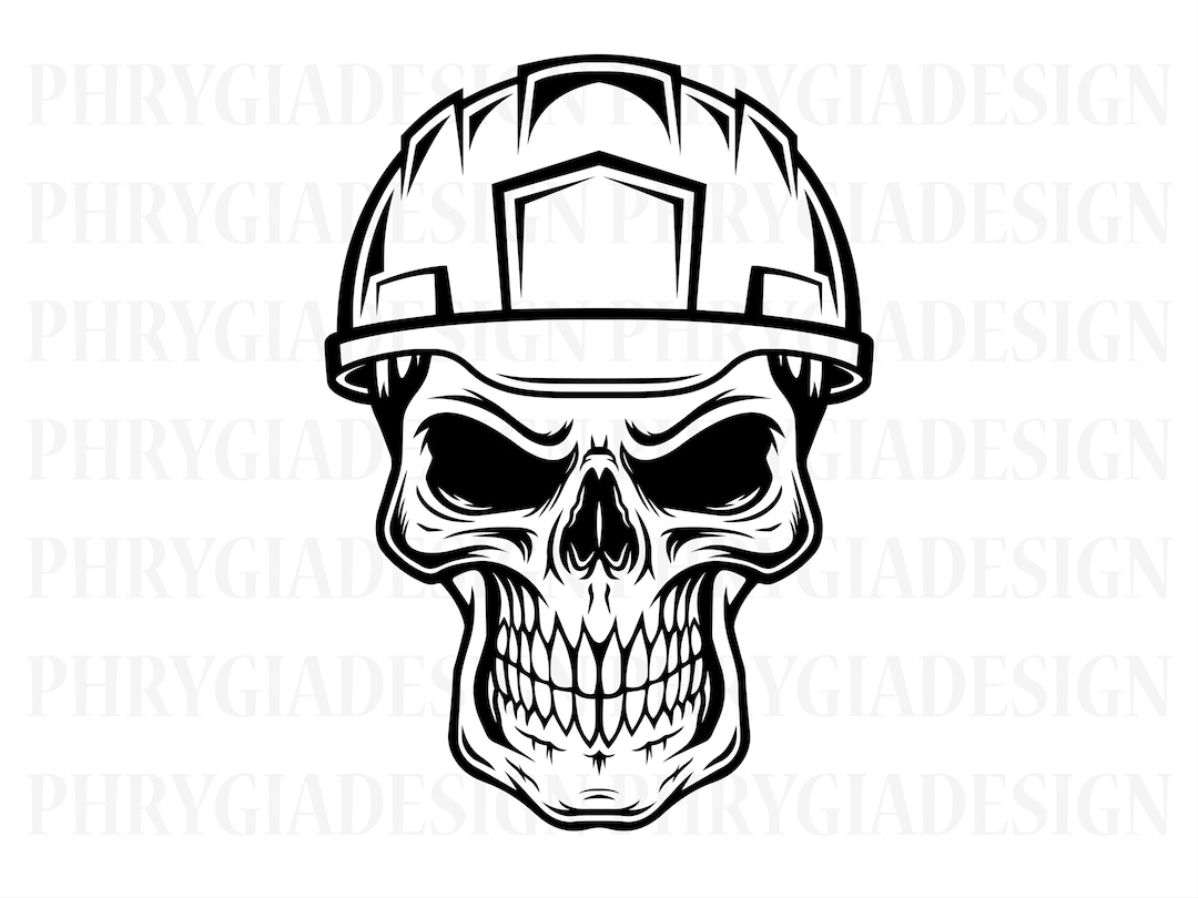 Skull With Hard Hat Svg Png , Construction Svg , Engineer Svg ...