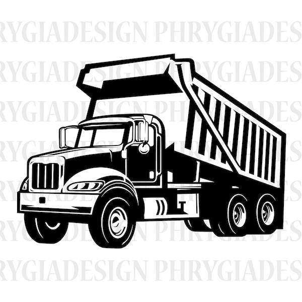 Dump Truck Svg , Construction Svg , Truck Svg , Dump Truck Clipart , Trucking Svg , Heavy Equipment Svg , Truck Png , Digital Download