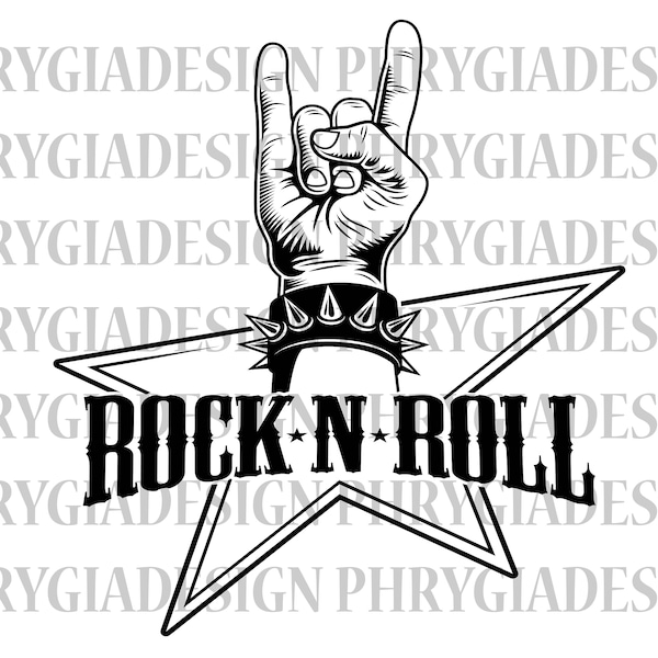 Rock And Roll Svg Png , Rock And Roll Music Svg , Rock Hand Sign Svg , Heavy Metal Svg , Music Svg , Digital Download , Instant Download