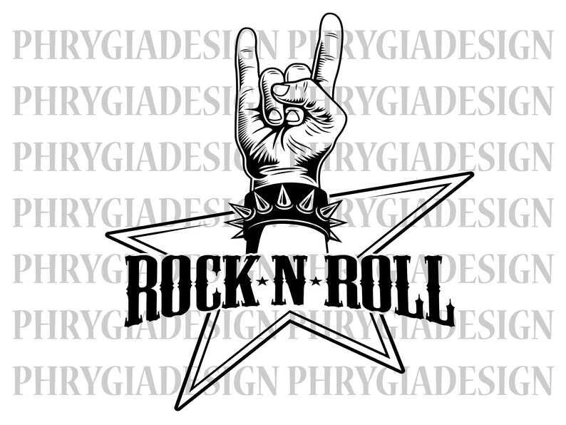 Rock and Roll Svg Png Rock and Roll Music Svg Rock Hand - Etsy