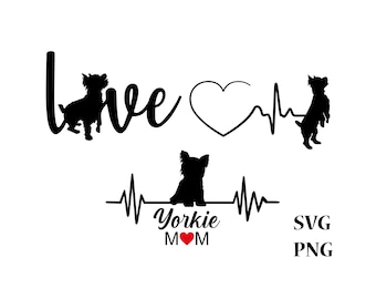 Yorkie Svg Bundle , Yorkie Mom Svg Png , Dog Cut File , Yorkie Svg , Yorkshire Terrier Svg , Yorkie Love Svg , Dog Svg , Instant Download