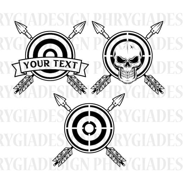 Archery Target Svg , Skull Archery Svg , Archery Svg , Arrow Svg , Archery Clipart , Archery Png , Archery Vector , Archery Shirt Svg