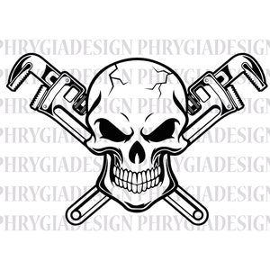 Skull Mechanic Svg Png , Skull Svg , Wrenches Svg , Mechanic Skull Svg , Tools Svg , Repair Svg , Digital Download , Instant Download