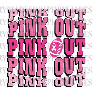 Pink Out Football Svg , Fight Cancer Pink Ribbon Svg , Pink Out Svg , Breast Cancer Awareness Svg , Tackle Cancer Svg , Football Cancer Svg