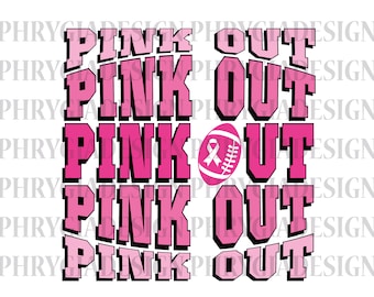 Pink Out Football Svg , Fight Cancer Pink Ribbon Svg , Pink Out Svg , Breast Cancer Awareness Svg , Tackle Cancer Svg , Football Cancer Svg