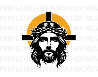 Jesus Svg , Jesus Christ Svg , Jesus Svg , Jesus Face , Jesus Silhouette , Jesus Christ Crucifix Svg , Digital Download , Instant Download