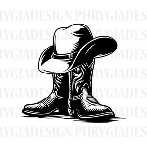 Cowboy Boots Svg , Cowboy Hat Svg , Cowgirl Boots , Western Boots Svg , Western Shoes Svg , Western Svg , Digital Download