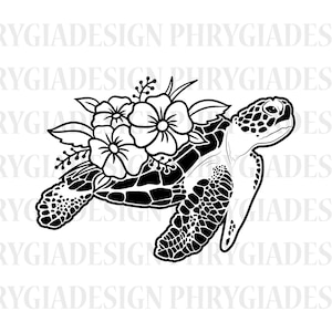 Floral Turtle Svg , Sea Turtle Svg , Turtle Svg , Flower Turtle Svg , Beach Turtle Svg , Ocean Animal Svg , Turtle Png , Digital Download