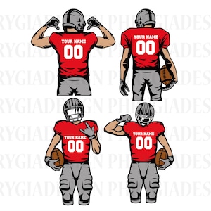 Football Player Svg Bundle , Football Player Svg , Football Name Svg , Personalized Name , Football Shirt Svg , Football Season