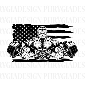 Bodybuilder Svg Png , Muscle Man Svg , Us Flag Svg , Gym Svg , Biceps Svg , Bodybuilding Clipart , Bodybuilder Shirt , Sublimation Design