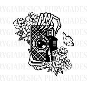 Blumen Kamera svg, Kamera svg, Fotografie svg, Fotograf svg, Retro Kamera svg, Fotograf Shirt svg, Kamera Cutfile