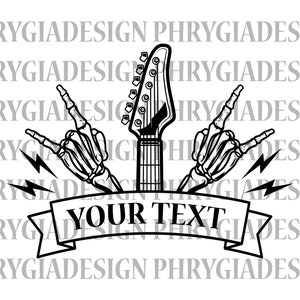 Rock And Roll Music Svg , Guitar Svg , Rock Hand Sign Svg , Rock N Roll Svg , Rocker Svg , Heavy Metal Svg , Instant Download