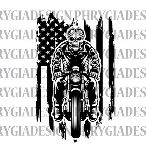 US Biker Skull Svg Motorcycle Rider Svg Png Skull Biker - Etsy