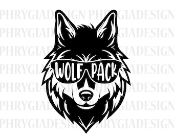 Wolf Pack Svg , Wolf Svg , Wild Animals Svg , Wolf Shirt Svg , Wolf Clipart , Wolf Head , Animal Svg , Wolf With Sunglasses