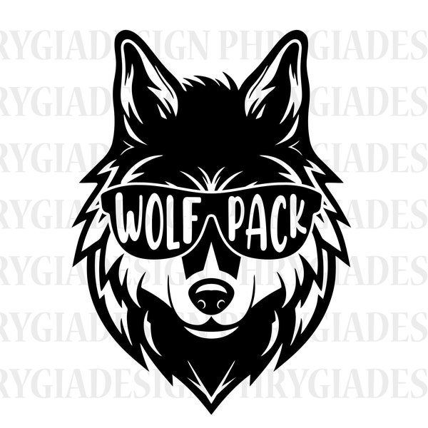 Wolf Pack Svg , Wolf Svg , Wild Animals Svg , Wolf Shirt Svg , Wolf Clipart , Wolf Head , Animal Svg , Wolf With Sunglasses