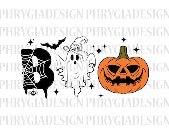 Boo Svg , Halloween Svg , Spooky Svg , Ghost Svg , Spider Web Svg , Pumpkin Svg , Bat Svg , Boo Png , Ghost Clipart , Digital Download