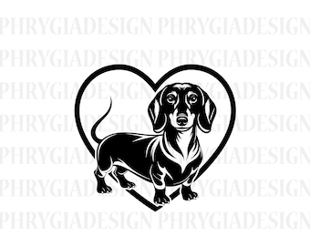 Dachshund Heart Svg, Dog Svg, Weiner Dog Svg, Love Dachshund, Daschund Dog, Commercial Use, Dachshund Sublimation, Digital Download