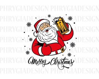 Christmas Beer Svg , Santa Claus Beer Svg , Xmas Beer Png , Festive Santa Beer , Holiday Beer , Merry Christmas Svg , Santa Claus Svg