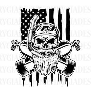 US Snorkel Skull Svg , American Diver Svg , Diving Svg , Snorkel Svg , Scuba Diver Mask Svg , Skull Diver , Skull Svg , Diving Shirt Svg
