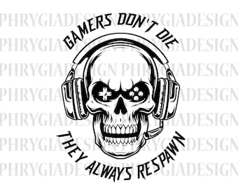Gamer Skull Svg , Gamer Svg , Video Game , Gaming Svg , Skull With Headphones , Digital Download , Instant Download , Gamer Shirt Svg