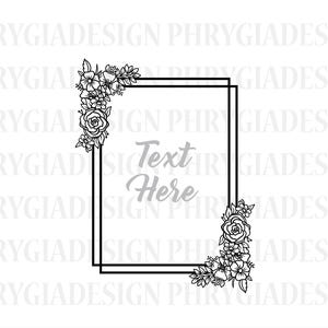 Floral Wreath Svg , Floral Frame Svg , Monogram Frame Svg , Rectangular Frame Svg , Frame Clipart ,  Digital Download , Frame Svg