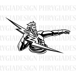 Zeus Svg , Zeus Clipart , Zeus Shirt Svg , Zeus Vector , Lightning Bolt ...