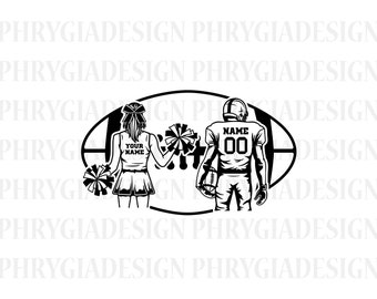 Football Player Svg , Cheerleader Svg , Football Name Svg , Cheer Dance Svg , Football Shirt Svg , Football Season , Cheer Png