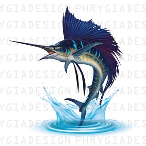 Blue Marlin Png , Blue Marlin Fish Clipart , Digital Sublimation Designs Downloads , Swordfish Png , Digital Download , Instant Download