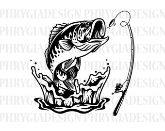 Abborrfiske Svg, Fiske Svg, Abborrfisk Svg, Abborr Clipart, Abborrvektor, Fisk Svg, Fiskkrok Svg, Direktnedladdning