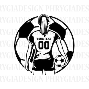 Soccer Girl Player Svg , Soccer Player Svg , Customized Soccer Player Svg , Soccer Svg , Soccer Clipart , Soccer Png , Soccer Mom