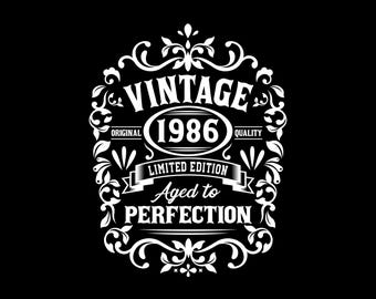40th Birthday Svg Png , 40th Birthday Shirt , Vintage 1986 Svg , 1986 Aged To Perfection , Aged To Perfection Svg , 40th Birthday Gift Idea