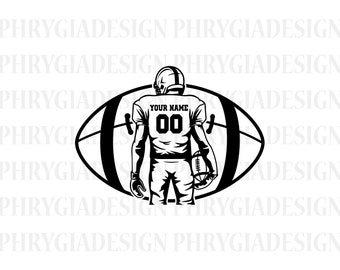 Football Player Svg , Personalized Name , Football Name Svg , Football Shirt Svg , Football Season , Football Png , Digital Download