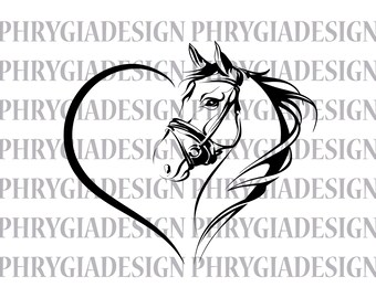 Horse Heart Svg , Beautiful Horse Svg , Horse Svg , Horse Face Svg , Horse Lover Svg , Horse Shirt Svg , Horse Head Svg , Horse Png