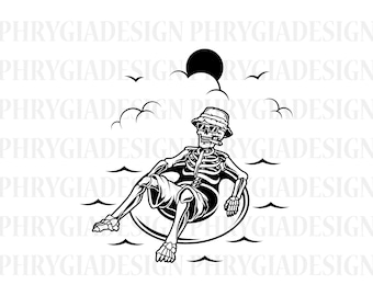 Funny Summer Skeleton Svg Png , Beach Skull Svg , Summer Vibes Svg , Summer Svg , Skeleton Shirt Svg , Summer Vacation Svg , Skeleton Svg