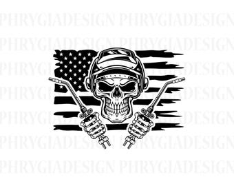 US Welder Skull Svg Png , Welding Svg , Welder Svg , Welder Shirt Svg , Welder Clipart , Skull Svg , Welder Png , Pipefitter Svg