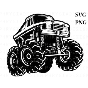 Monster Truck Svg Png , Monster Truck Clipart , Off Road Svg , Extreme Vehicle , Digital Download , Instant Download