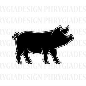 Pig Svg Png , Pig Silhouette , Pig Cut File , Show Pig Svg , Farm Animal Svg , Pig Vector , Digital Download , Instant Download