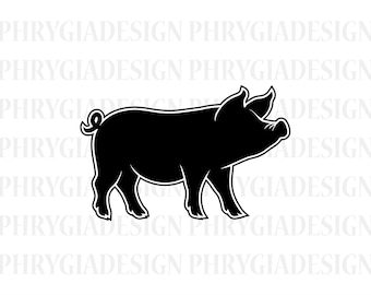 Varken Svg Png, varken silhouet, varken gesneden bestand, Toon varken Svg, landbouwhuisdieren Svg, varken Vector, digitale download, Instant Download