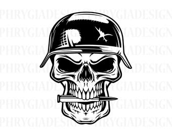 Soldier Skull Svg , Army Skull Svg , Veteran Svg , Army Svg , Military Svg , Soldier Svg , Soldier Clipart , Soldier Png , Digital Download