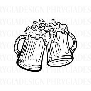 Canecas de Cerveja Svg Png, Cerveja Cheers Svg, Álcool Svg, Cerveja Svg, Caneca de Cerveja Png, Cerveja Clipart, Download Digital, Download Instantâneo