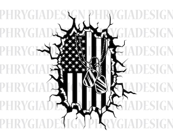 US Army Dog Tags Svg , Military Dog Tags Svg , US Flag Svg , US Army Svg , Fallen Soldier Tribute Svg , Digital Download