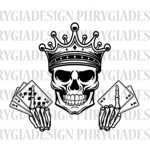 King Of Poker Svg , Skull Gambler Svg , Royal Flush Svg , Poker Cards Svg , Cards Clip Art , Poker Cards , Poker Svg , Digital Download