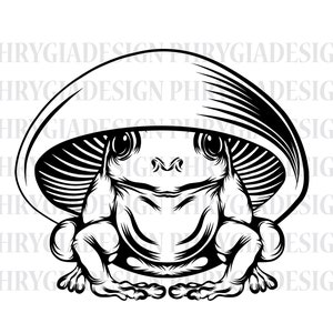 Mushroom Frog Svg Png , Frog With Mushroom Svg , Frog Svg , Mushroom Svg , Animal Svg , Digital Download , Instant Download